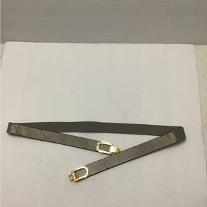 Lauren Ralph Lauren Size XL Leather and Stretch Fabric Belt Gold Clasp Buckle